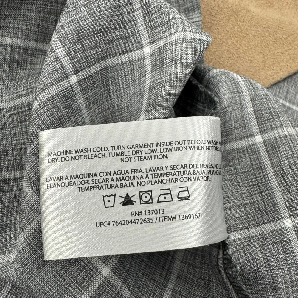 ORVIS Mens short sleeve button performance‎ plaid shirt white/gray - XL